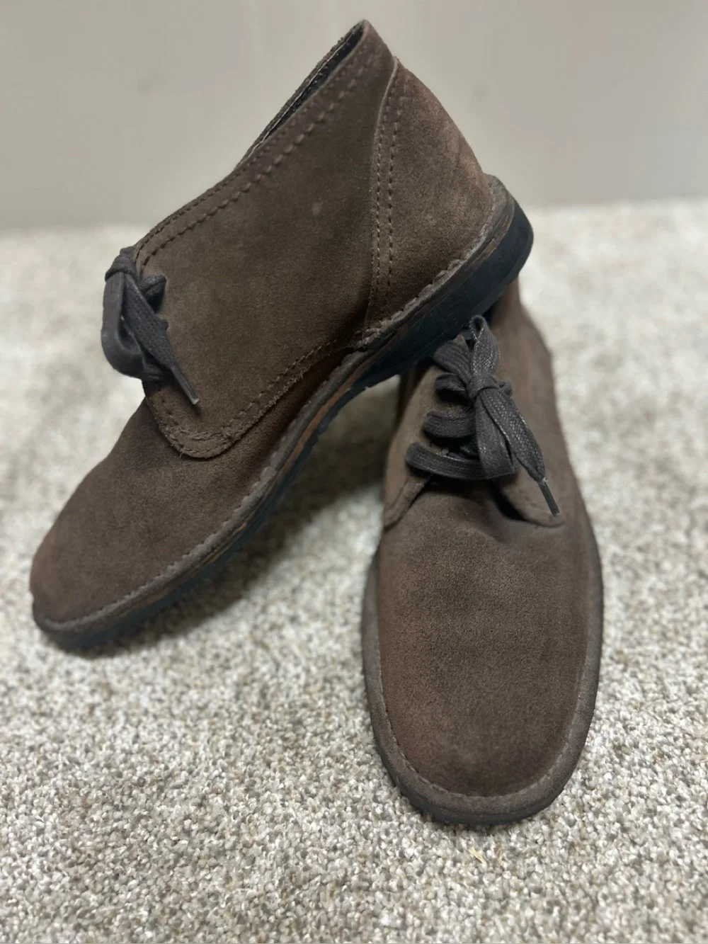 John varvatos chocolate brown suede leather chukka boots 7 designer minimalist